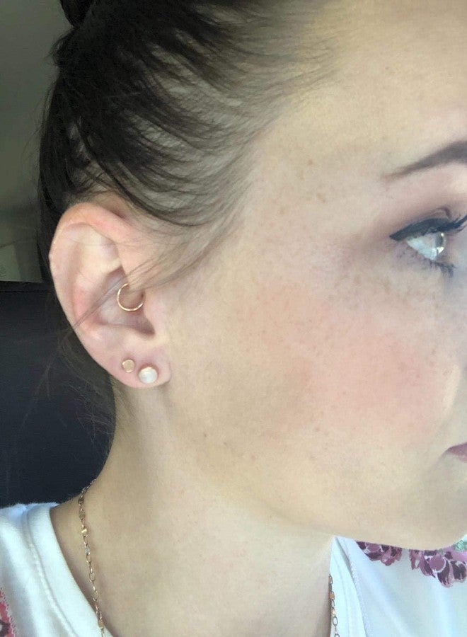 QWALIT مجوهرات لابريت بلاستيكية من QWALIT، مقاس 16G، أقراط غضروفية، أقراط حلزونية، أقراط لابريت مرنة سهلة الإدخال، مجوهرات ثقب الشفة ميدوسا، قضيب 6 مم/4 بوصة - Image 4