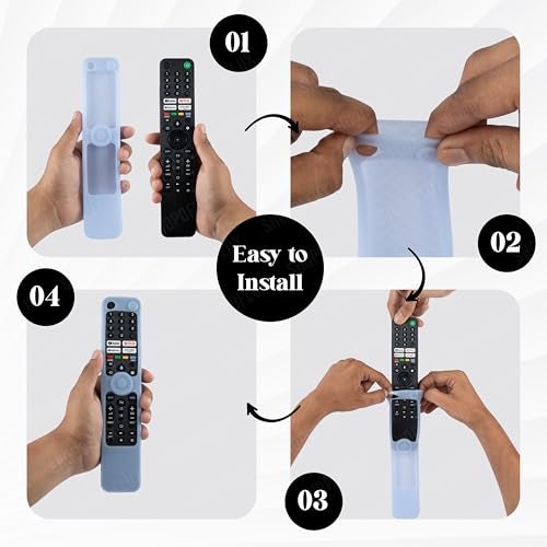 SHOPOFLUX Silicone Heavy Duty Armor Case Cover Compatible with Sony Smart Tv Remote Cover with Lanyard [Remote NOT Included] (Blue) - Image 3