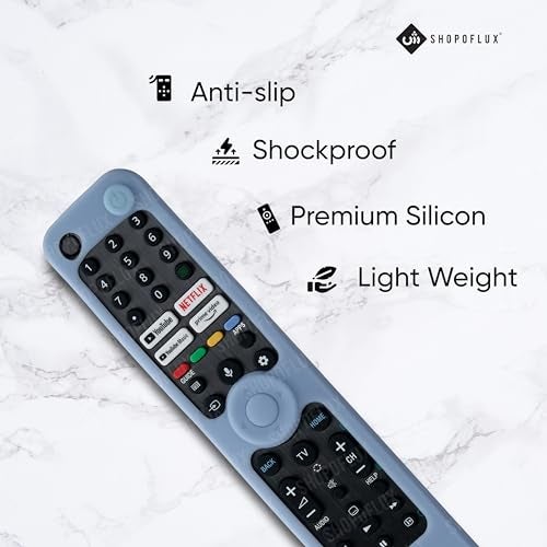 SHOPOFLUX Silicone Heavy Duty Armor Case Cover Compatible with Sony Smart Tv Remote Cover with Lanyard [Remote NOT Included] (Blue) - Image 5