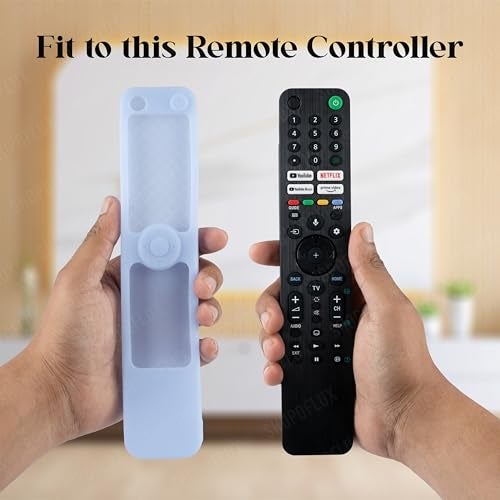 SHOPOFLUX Silicone Heavy Duty Armor Case Cover Compatible with Sony Smart Tv Remote Cover with Lanyard [Remote NOT Included] (Blue) - Image 2