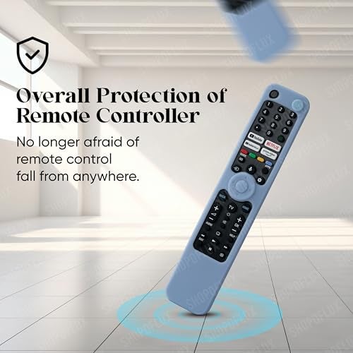SHOPOFLUX Silicone Heavy Duty Armor Case Cover Compatible with Sony Smart Tv Remote Cover with Lanyard [Remote NOT Included] (Blue) - Image 4