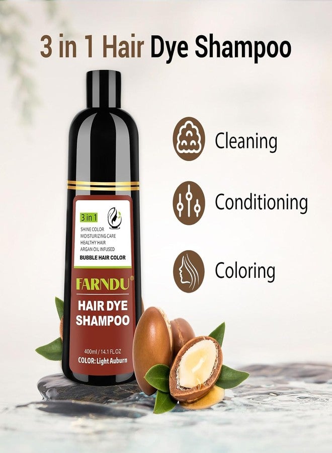 Farndu Light Auburn Hair Dye Shampoo, 100% Gray Hair Coverage Herbal Formula 3 in 1 Copper Brown Hair Color Shampoo for Women Men - Image 5