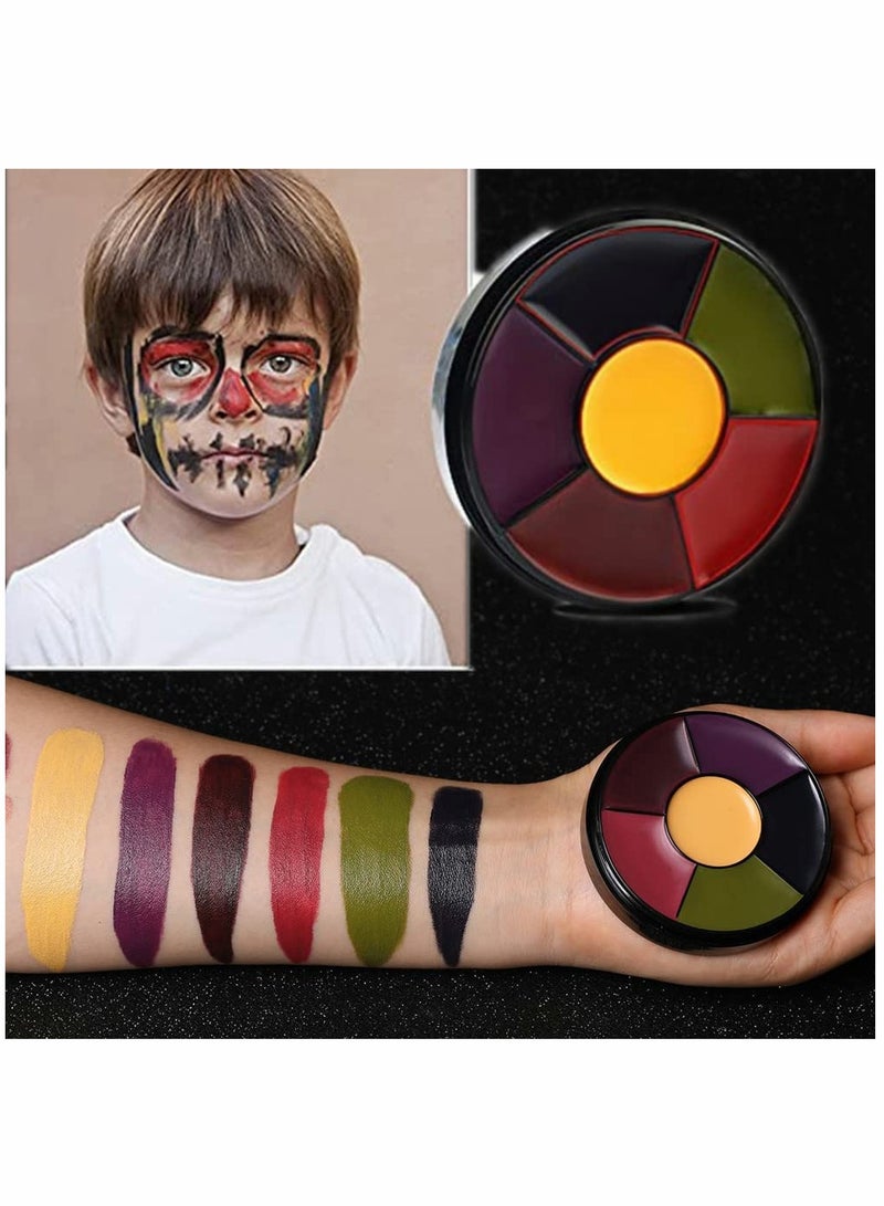 SYOSI 6 Color Bruise Wheel Special Effects SFX Zombie Makeup Kit Professional Non Toxic Face Body Paint Oil Sfx Makeup Set with Sponge  - Image 2
