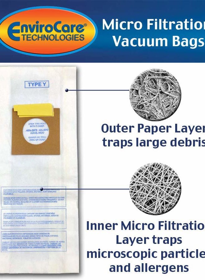 ENVIROCARE Type Y Replacement Micro Filtration Vacuum Bags Designed to fit Hoover Windtunnel Upright 18 Pack - Image 2