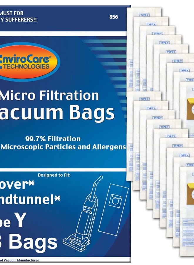 ENVIROCARE Type Y Replacement Micro Filtration Vacuum Bags Designed to fit Hoover Windtunnel Upright 18 Pack - Image 1