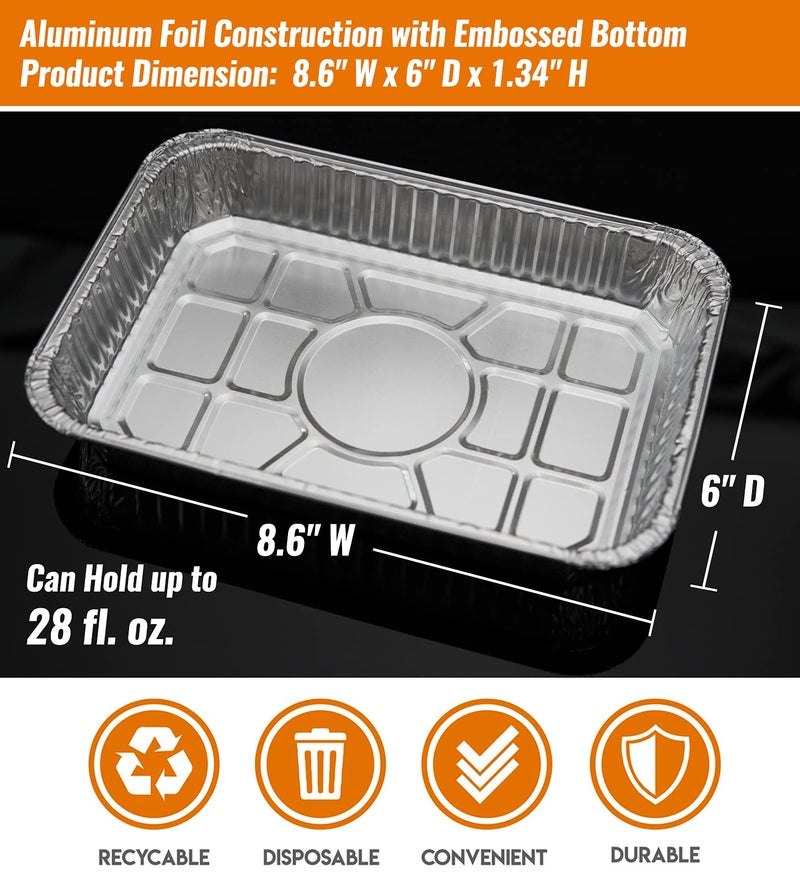 NUPICK 20 Pack 6415 Drip Pans Compatible for Weber Spirit Series, Genesis Series, Q Series Grills, Disposable Aluminum Foil Grease Trays, 8.5" x 6" - Image 3