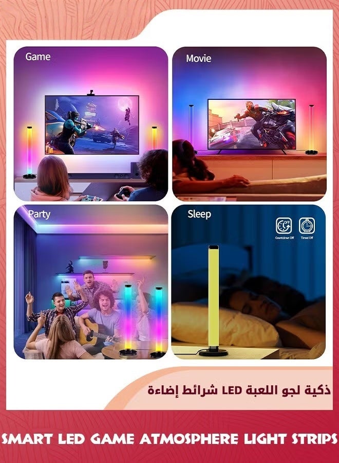 EETU Smart LED Light Bar,RGB Flow Light Bar,Gaming Lights,Backlight Ambient Lighting With Music Sync Mode,Bluetooth Color Light Bar For Gaming Setup Entertainment PC TV Room Decor,Dimmable LED Light - Image 5