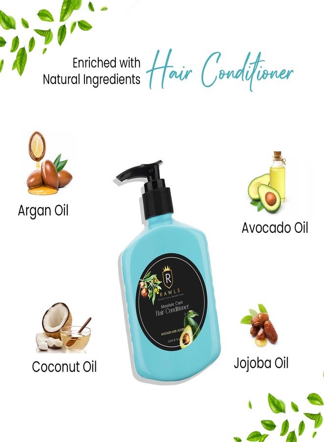RAWLS Hair Conditioner with Avocado & Jojoba Oil For Dry & Frizzy Hair | Nourishes & Soothens Scalp | SLS & Paraben Free - 250 ML - Image 4