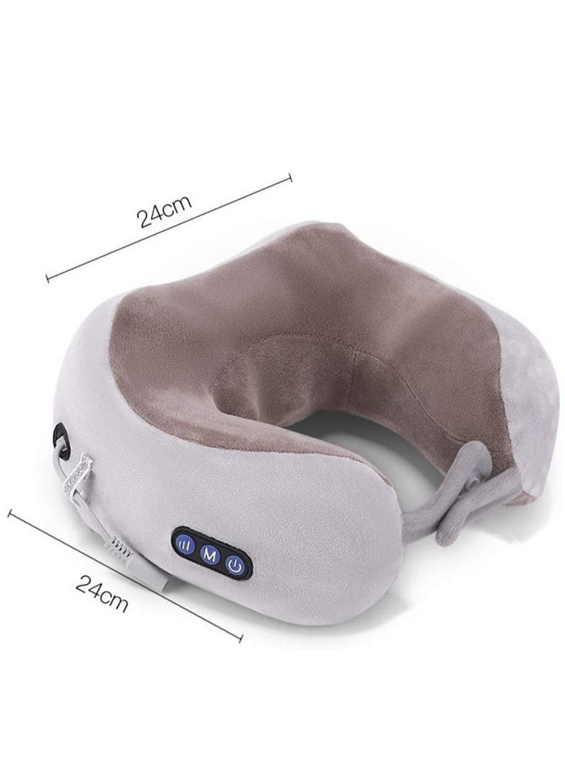 Electric Travel Neck Massage Pillow, U-Shaped Memory Foam Kneading Head & Neck Support Pollow, For Pain Relief, For Airplane, Train, Bus, Car Travel