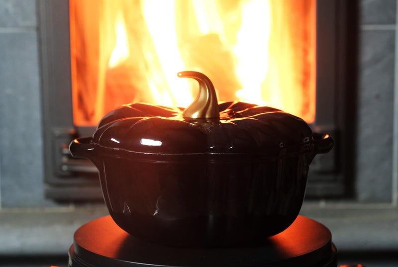 Crucible Cookware Enameled Cast Iron Pumpkin Pot Dutch Oven Cocotte, Black, 2.32 qt (2.2 L) - Image 5
