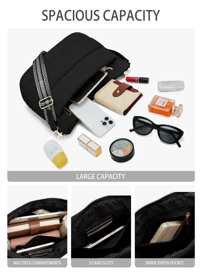 Gitus Puffer Crossbody Bags for Women Trendy Quilted Purses Shoulder Hobo Bag Nylon Handbags with Coin Wallet Birthday Gifts for Mom Women (Black) - Image 5