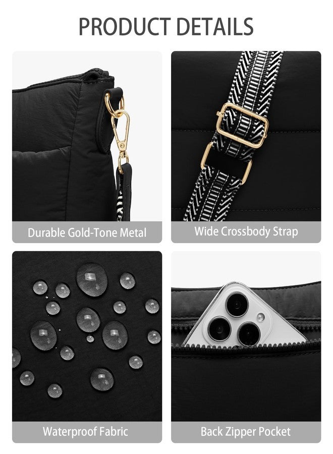 Gitus Puffer Crossbody Bags for Women Trendy Quilted Purses Shoulder Hobo Bag Nylon Handbags with Coin Wallet Birthday Gifts for Mom Women (Black) - Image 4