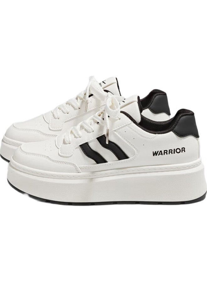 Warrior Official Sneakers For Women Autumn And Winter New Style, Versatile Casual Shoes, Thick-Soled Women'S Shoes, Sports Height-Increasing White Sneakers - Image 3
