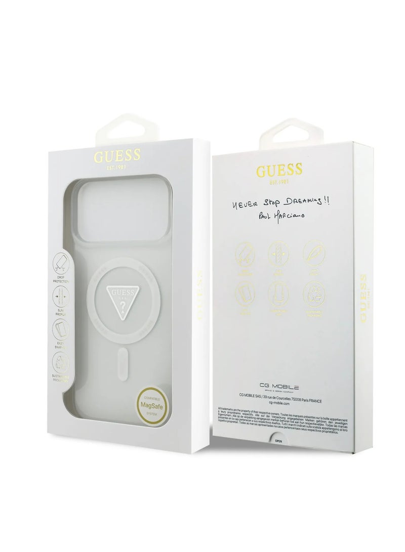 GUESS iPhone 17 Pro Max MagSafe Case IML Gradient with Printed Triangle Logo / Easy Snap-On / Drop Protection / Slim Profile / Lightweight Back Cover / Comfortable Grip - Transparent - Image 3