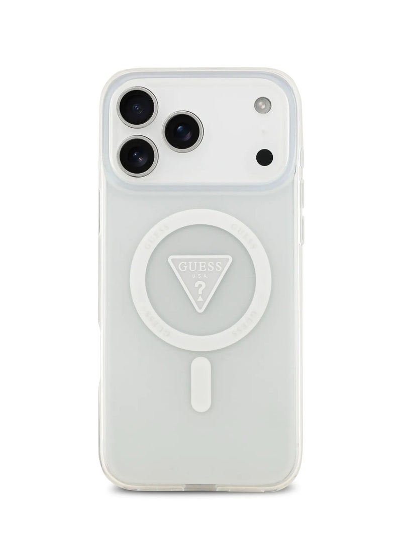 GUESS iPhone 17 Pro Max MagSafe Case IML Gradient with Printed Triangle Logo / Easy Snap-On / Drop Protection / Slim Profile / Lightweight Back Cover / Comfortable Grip - Transparent - Image 1