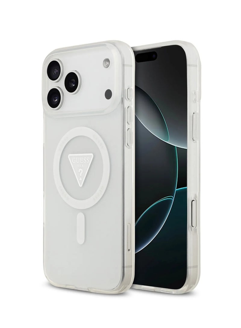 GUESS iPhone 17 Pro Max MagSafe Case IML Gradient with Printed Triangle Logo / Easy Snap-On / Drop Protection / Slim Profile / Lightweight Back Cover / Comfortable Grip - Transparent - Image 2