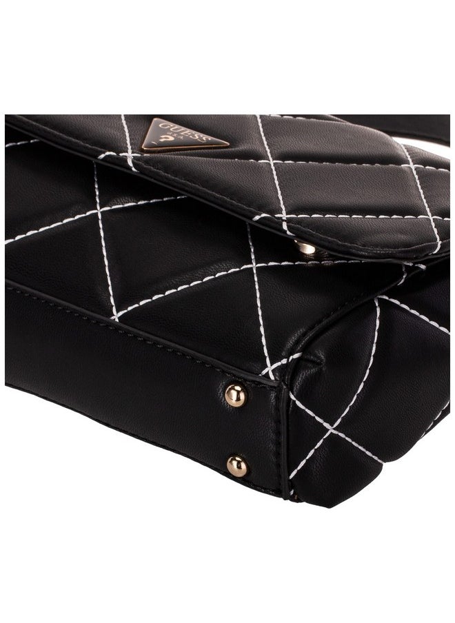 GUESS - Womens Cessily Convertible Crossbody Flap Black Multi One Size Us - Image 1