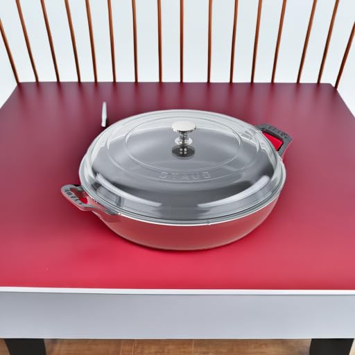STAUB Braiser with Glass Lid, 3.5-Qt, Cherry - Image 5