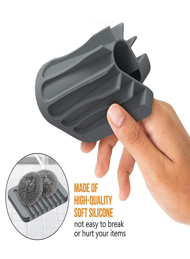 LABUYI 1 Piece Silicone Soap Dish, Bathroom Soap Dish, Soap Dish, Silicone Soap Dish, Soap Dish for Bathroom, Kitchen, Travel (Grey) - Image 3