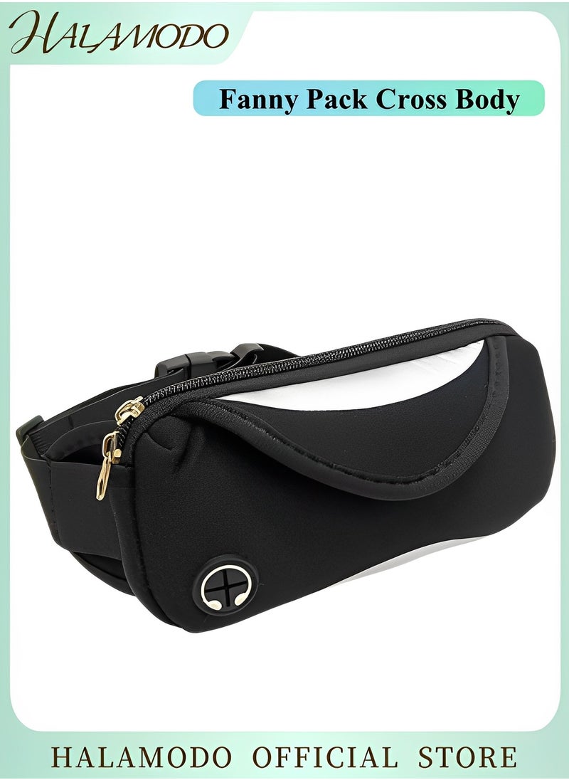 HALAMODO Fanny Pack Cross Body Waist Packs Crossbody Bags Belt Bag with Adjustable Strap Workout Belt Sports Waist Pack Waterproof Running Belt for Women Men for Travel Hiking Running  - Image 1