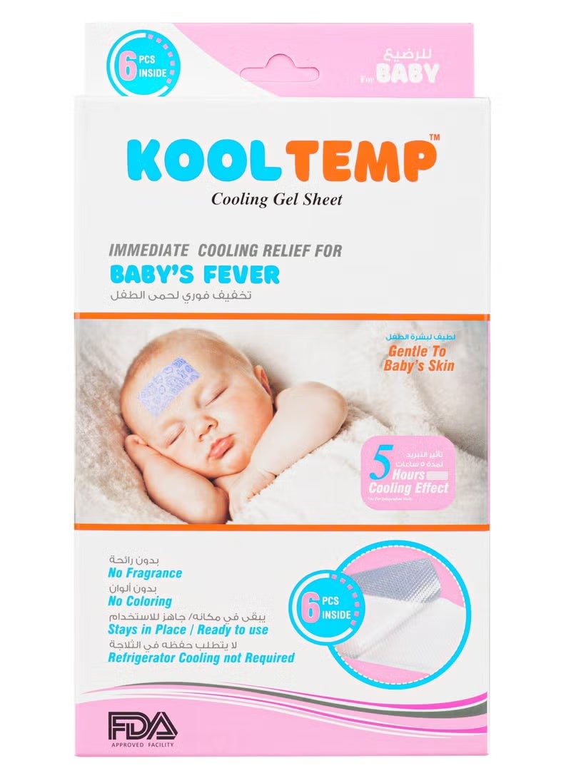 Kool Temp COOLING GEL SHEET FOR BABY'S FEVER 6'S