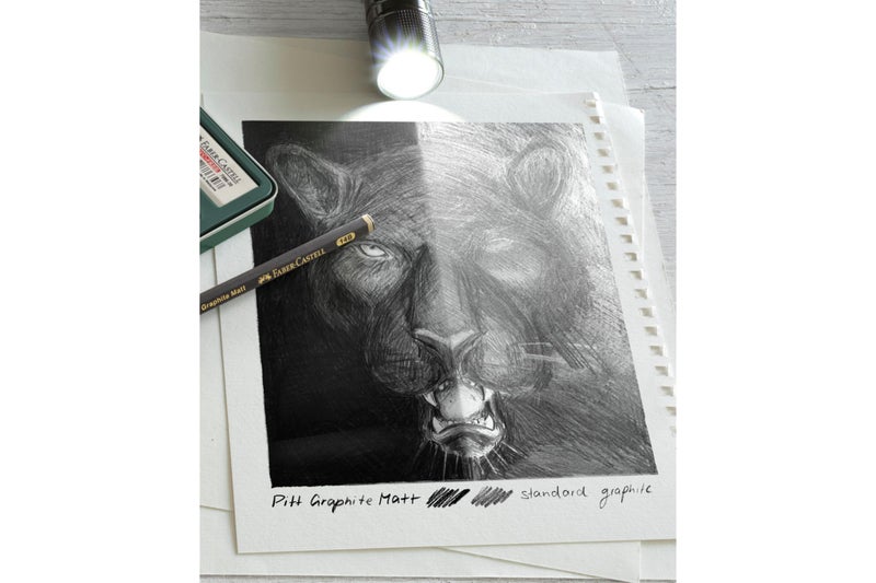 FABER-CASTELL قلم فابر-كاستل آرت & جرافيك بيت قلم رصاص جرافيت مطفي، جرافيت مطفي، 14B، للفن، الحرف، الرسم، التخطيط، المنزل، المدرسة، الجامعة، التلوين - Image 3