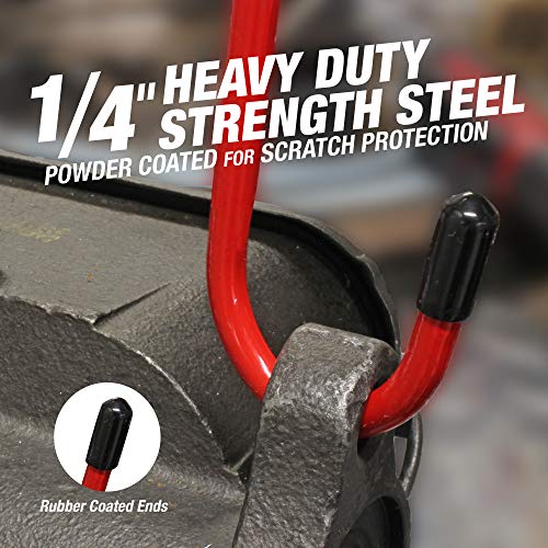 4LIFETIMELINES Brake Caliper Hanger Hooks, Durable Steel, Red Powder Coated with Rubber Tips, for Automotive Work on Brake Axle and Suspesion Systems - 4 Pack - Image 4