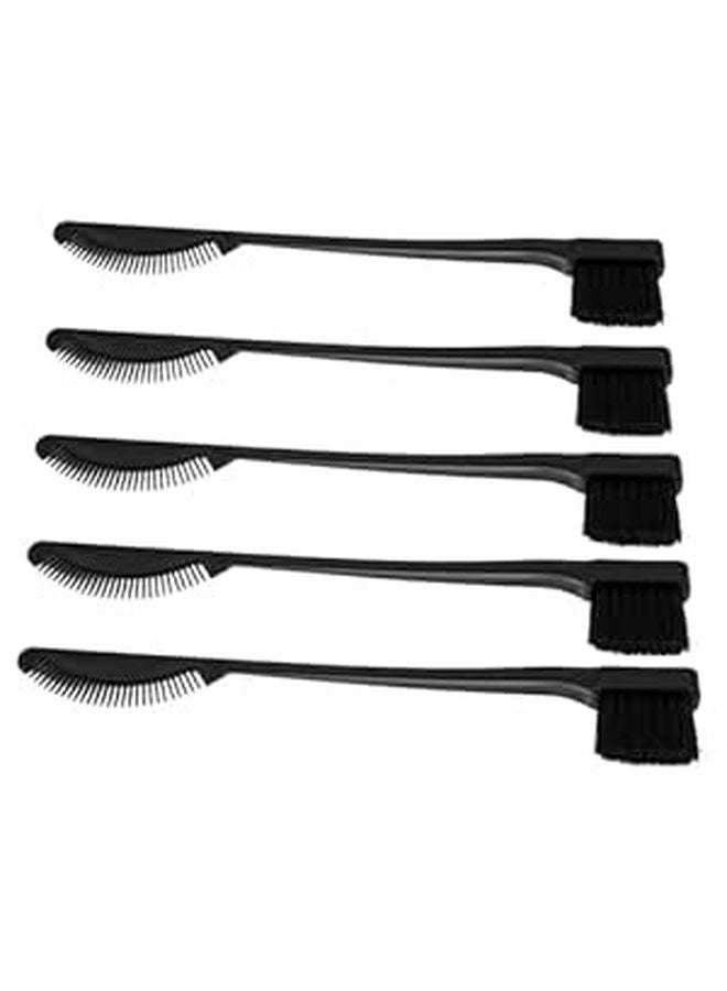 Black 5 Pcs Dual Ended Eyelash And Eyebrow Brush With Comb For Travel Makeup - Image 1