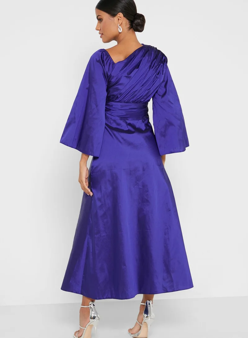 Khizana Draped Neckline Detail Dress