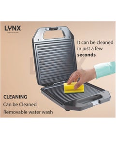 لينكس صانعة السندويشات والشواية LYNX 4 Slice | قوة 1400 واط، ألواح غير لاصقة، مؤشرات ضوئية مزدوجة، صينية تقطير قابلة للإزالة، تحكم حراري وجسم بارد الملمس | موديل LY_SM_4022  - Image 3