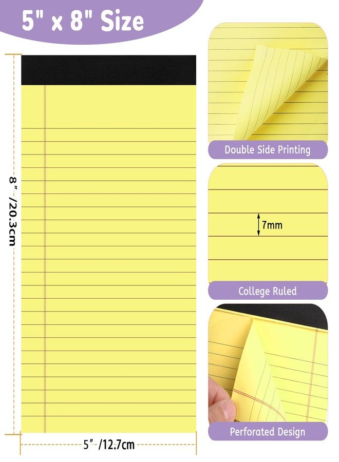Thboxes 12 Packs Legal Pads 5x8, Totally 360 Sheets Colored Legal Pads 5x8 College Ruled Writing Pads Small Note Pads 30 Sheets/Pad Tablets Lined Notepad for School, Office, To-Do Lists - Image 3