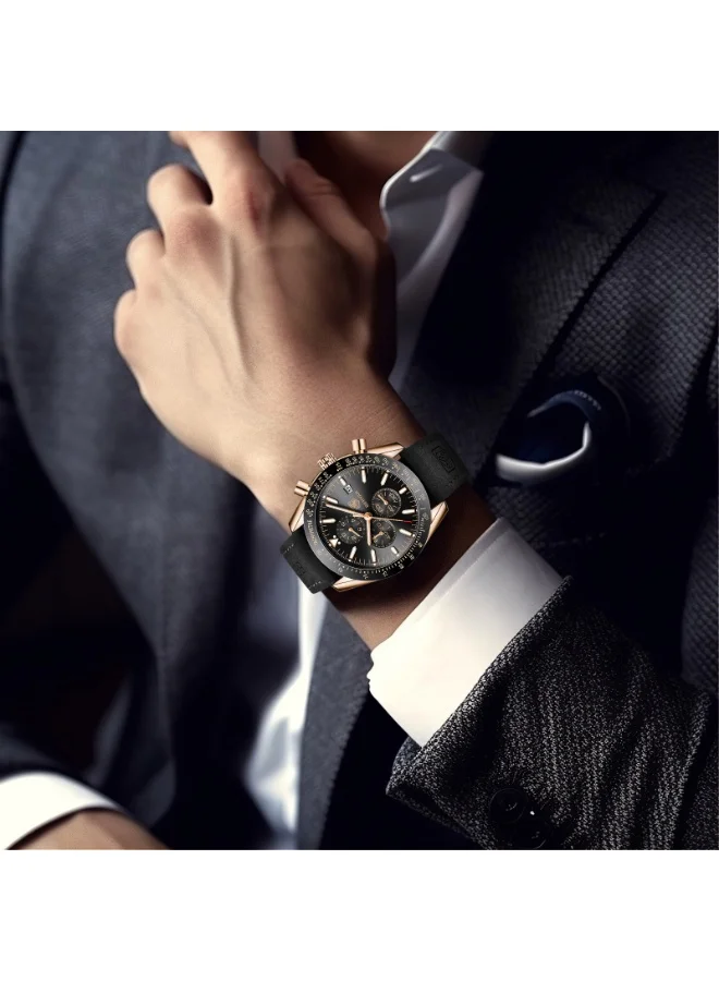 BENYAR BENYAR Watch for Men Analog Quartz Chronograph Waterproof Luminous Designer Mens Wrist Watches Business Work Sport Casual Dress Watch with Silicone Strap Elegant Gifts for Men