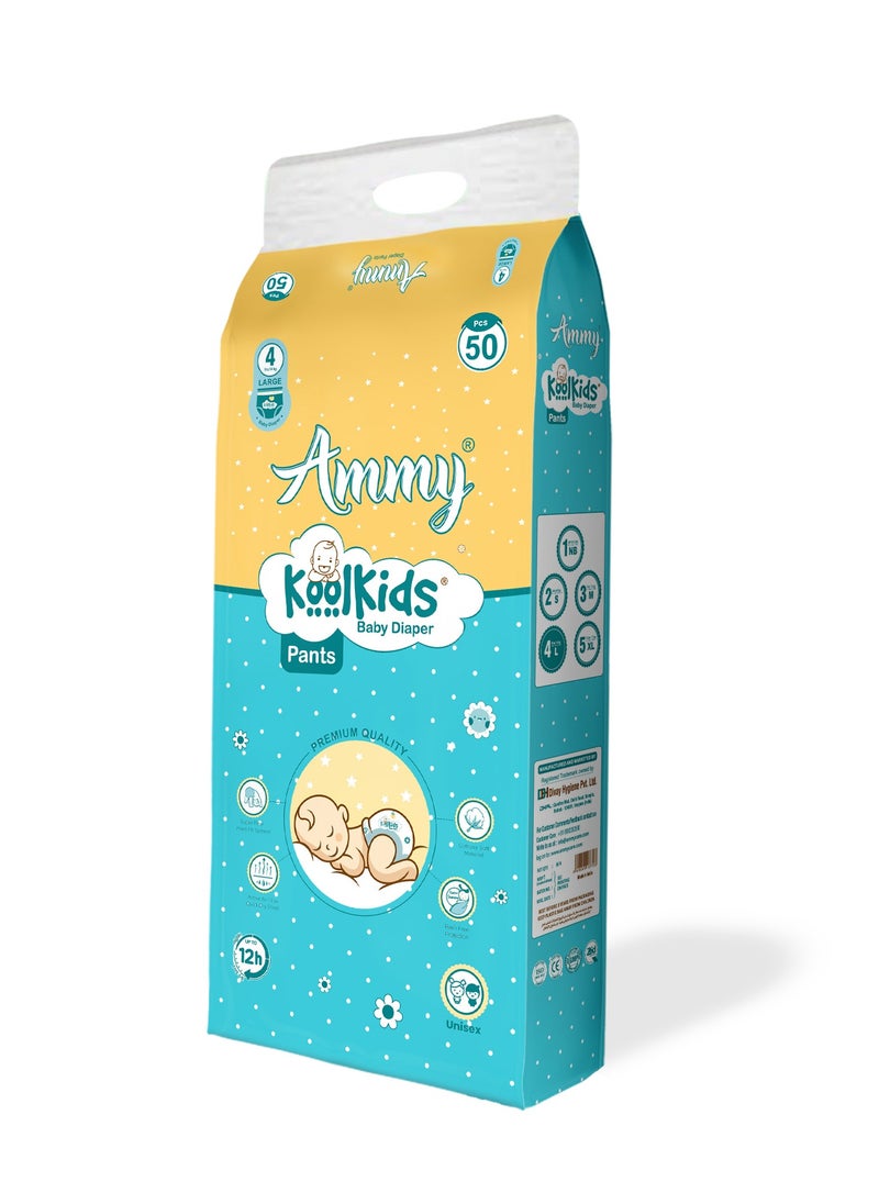 Ammy Ammy Koolkids Extra Absorb Baby Diaper Pants, Rash Free Diaper pants for Babies, (9-14kg) – Large (50 Pieces)  - Image 3