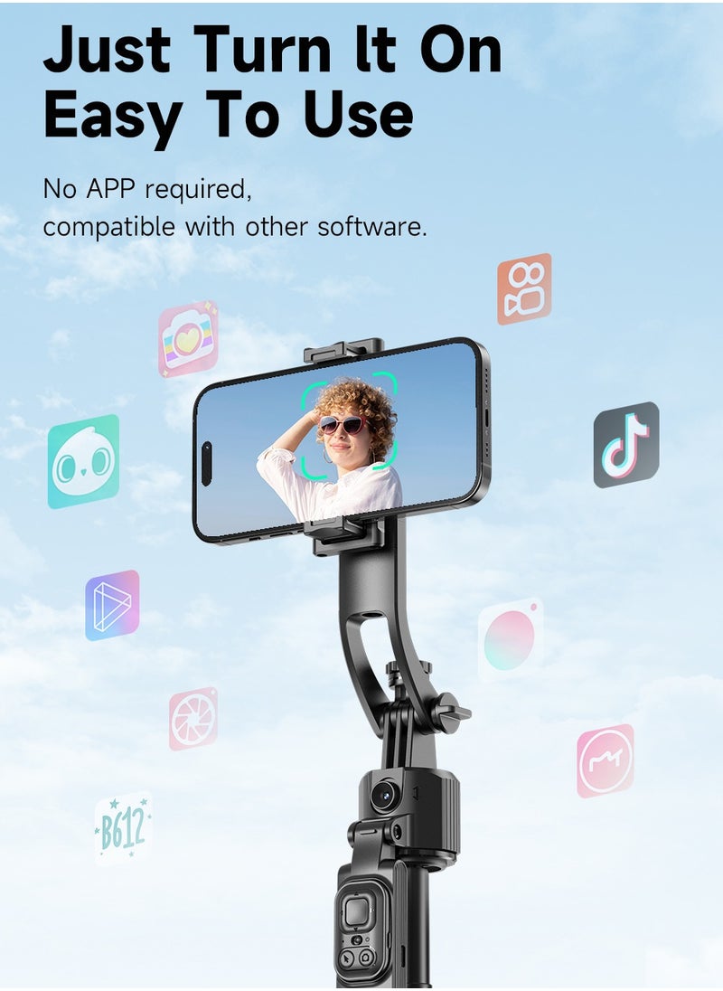 Generic - Smart AI Tracking Phone Selfie Stick with 360° Auto Rotation, Anti-Shake Gimbal Tripod for Stable Shots, No App Required, Adjustable Lens Angle, Remote Control, Foldable Design - Image 1