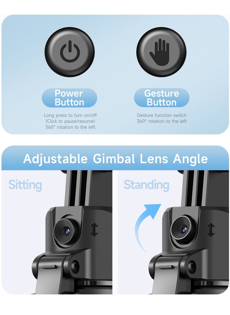 Generic - Smart AI Tracking Phone Selfie Stick with 360° Auto Rotation, Anti-Shake Gimbal Tripod for Stable Shots, No App Required, Adjustable Lens Angle, Remote Control, Foldable Design - Image 1