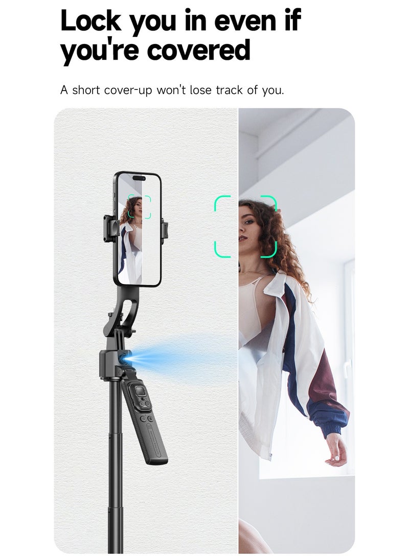 Generic - Smart AI Tracking Phone Selfie Stick with 360° Auto Rotation, Anti-Shake Gimbal Tripod for Stable Shots, No App Required, Adjustable Lens Angle, Remote Control, Foldable Design - Image 1