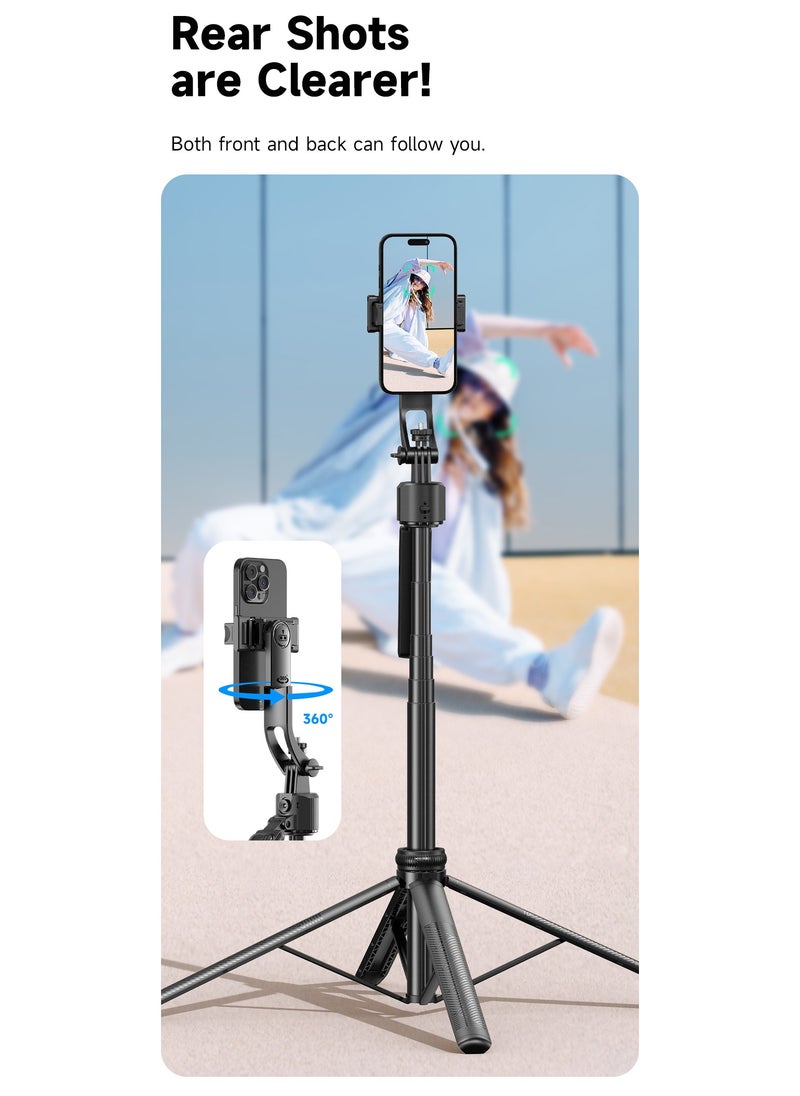 Generic - Smart AI Tracking Phone Selfie Stick with 360° Auto Rotation, Anti-Shake Gimbal Tripod for Stable Shots, No App Required, Adjustable Lens Angle, Remote Control, Foldable Design - Image 1
