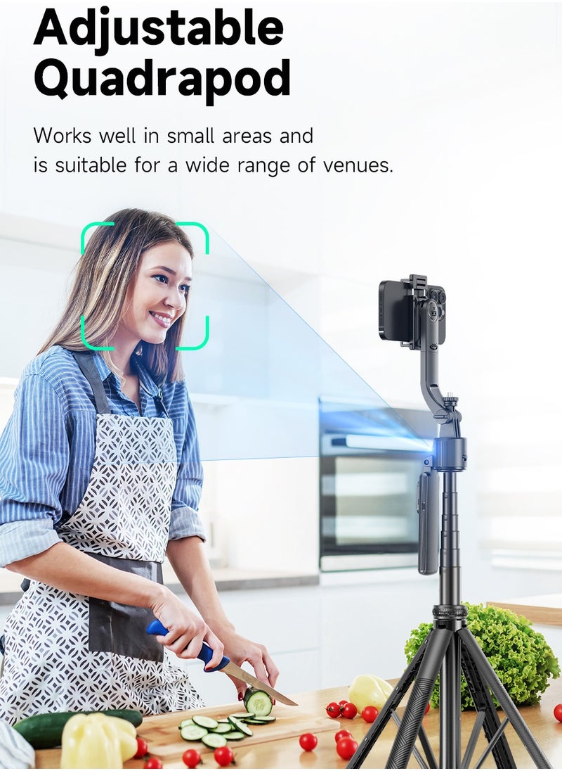 Generic - Smart AI Tracking Phone Selfie Stick with 360° Auto Rotation, Anti-Shake Gimbal Tripod for Stable Shots, No App Required, Adjustable Lens Angle, Remote Control, Foldable Design - Image 1