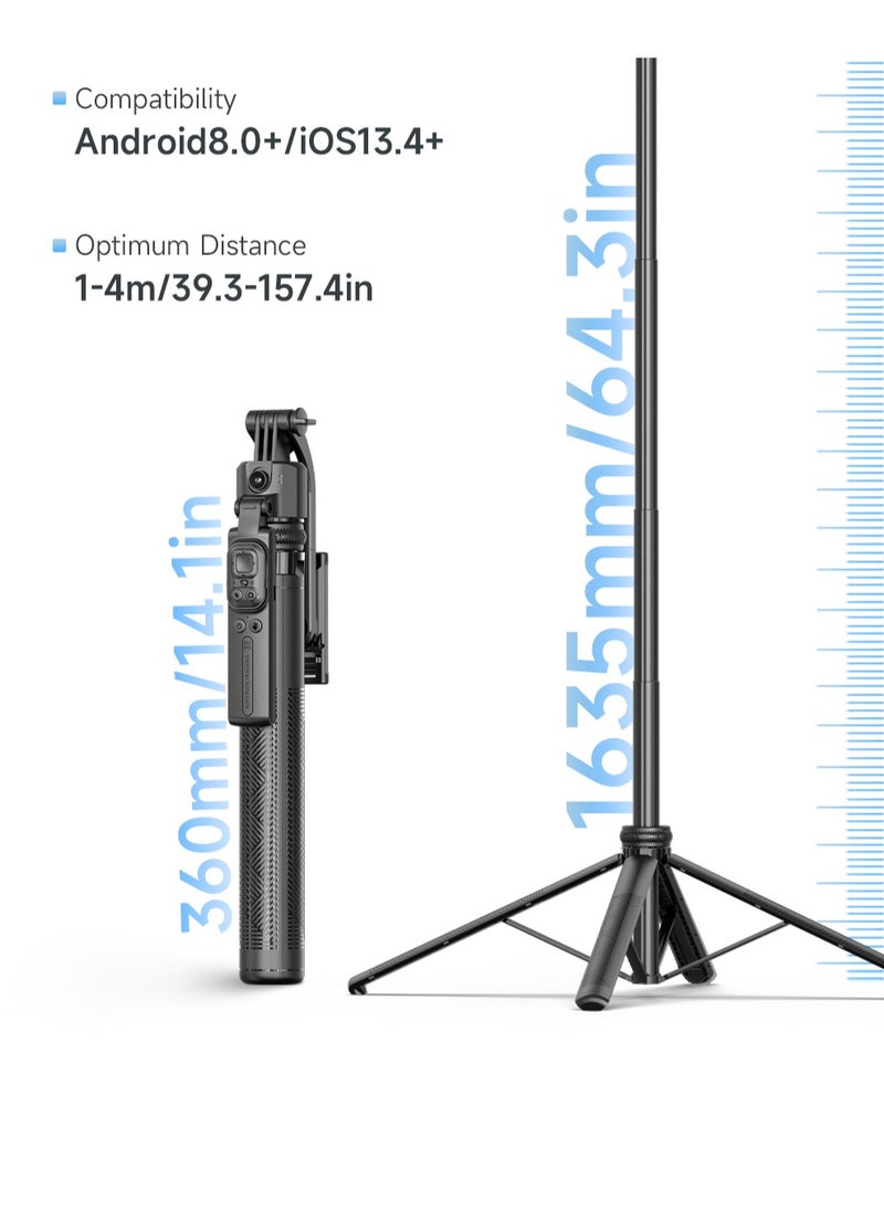 Generic - Smart AI Tracking Phone Selfie Stick with 360° Auto Rotation, Anti-Shake Gimbal Tripod for Stable Shots, No App Required, Adjustable Lens Angle, Remote Control, Foldable Design - Image 1