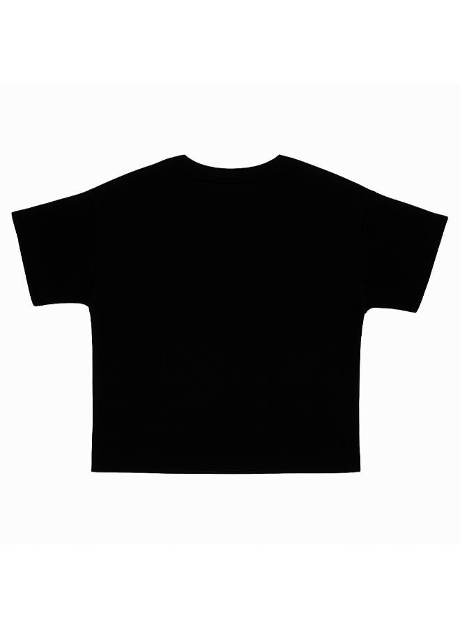 Ourkids Unisex Kids Black Oversized T-Shirt – Cotton - Image 2