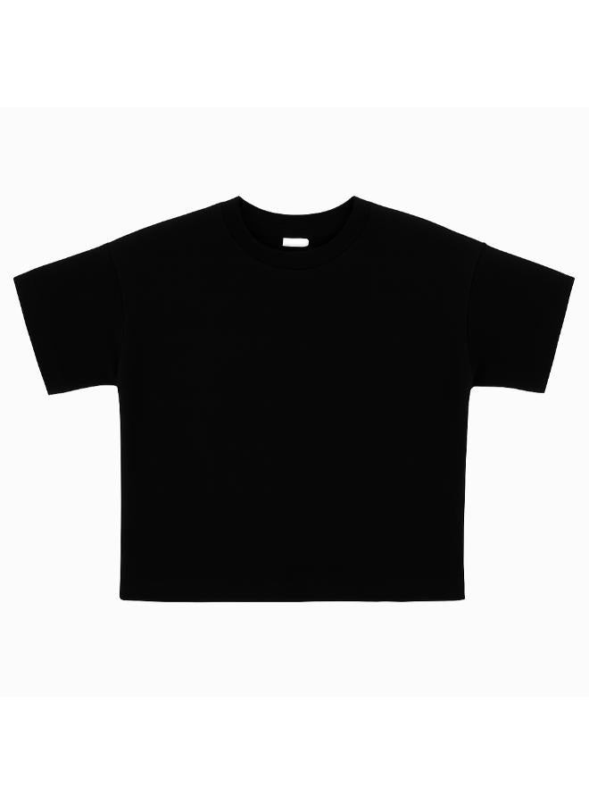Ourkids Unisex Kids Black Oversized T-Shirt – Cotton - Image 1