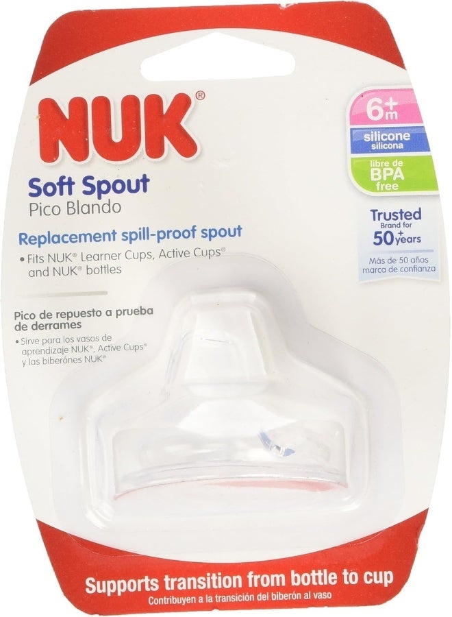 NUK Replacement Silicone Spout, Clear 2 Pack - Image 1