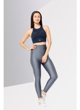 adidas By Stella McCartney Women Brand Logo Padded Training Sports Bra, Navy  - Image 2