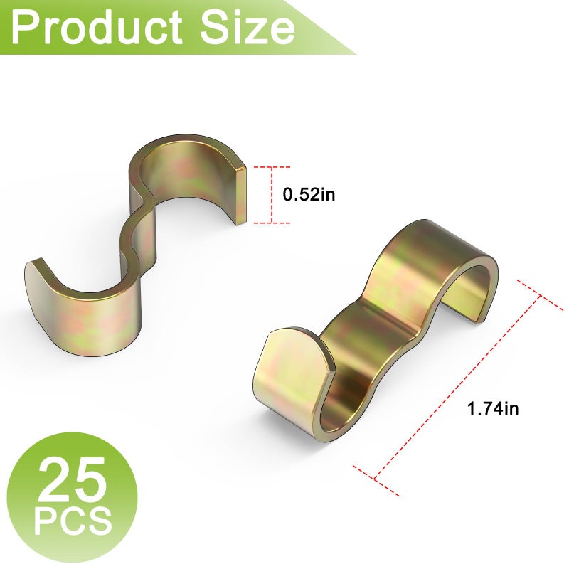 appacare 25 حزمة من خطافات التشكيل الفولاذية لتعليق الصور الحديدية وخطافات تشكيل السكك الحديدية العريضة (ذهبي) - Image 2