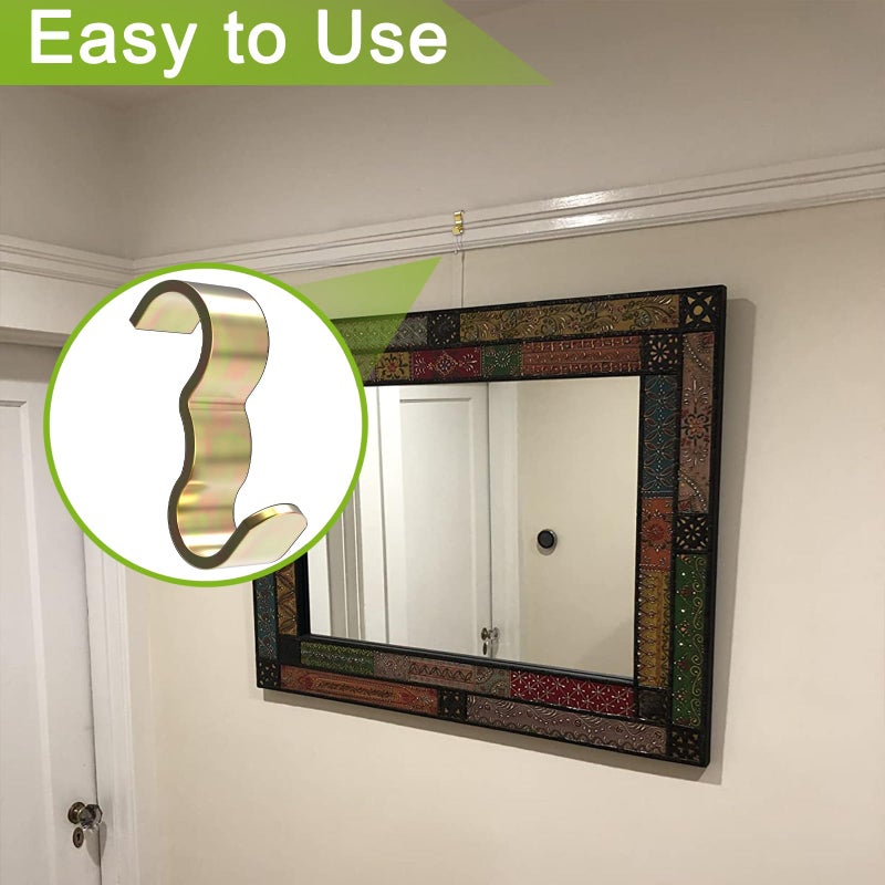 appacare 25 حزمة من خطافات التشكيل الفولاذية لتعليق الصور الحديدية وخطافات تشكيل السكك الحديدية العريضة (ذهبي) - Image 4