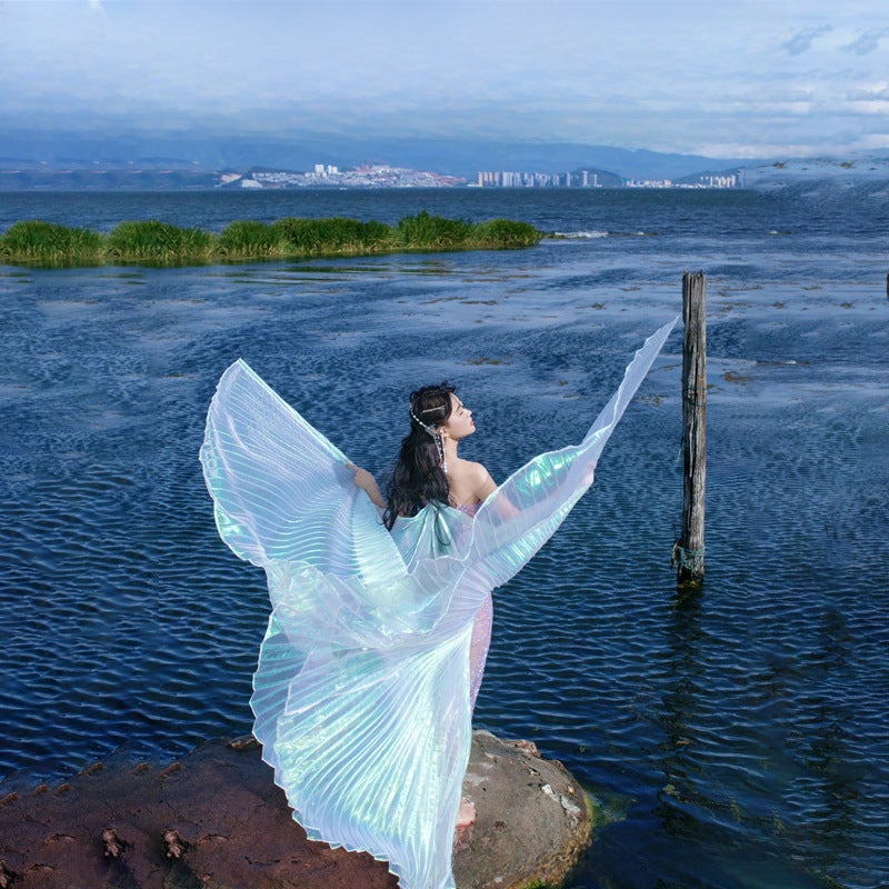 Colorful Belly Dance Wings 360° Cloak golden wings  - Image 3