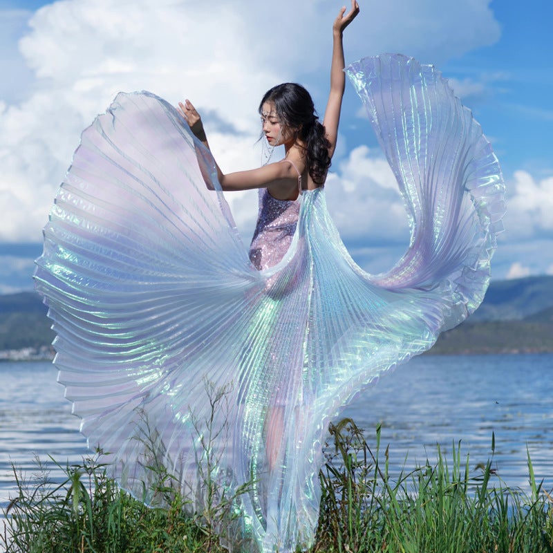 Colorful Belly Dance Wings 360° Cloak golden wings  - Image 5