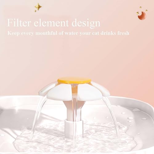 Marchul Cat Water Fountain and Stainless Steel Food Bowl, 100oz/3L Super Quiet Automatic Pet Water Dispenser with Smart Pump and 3 Replacement Filters for Cats and Small Dogs, White - Image 4