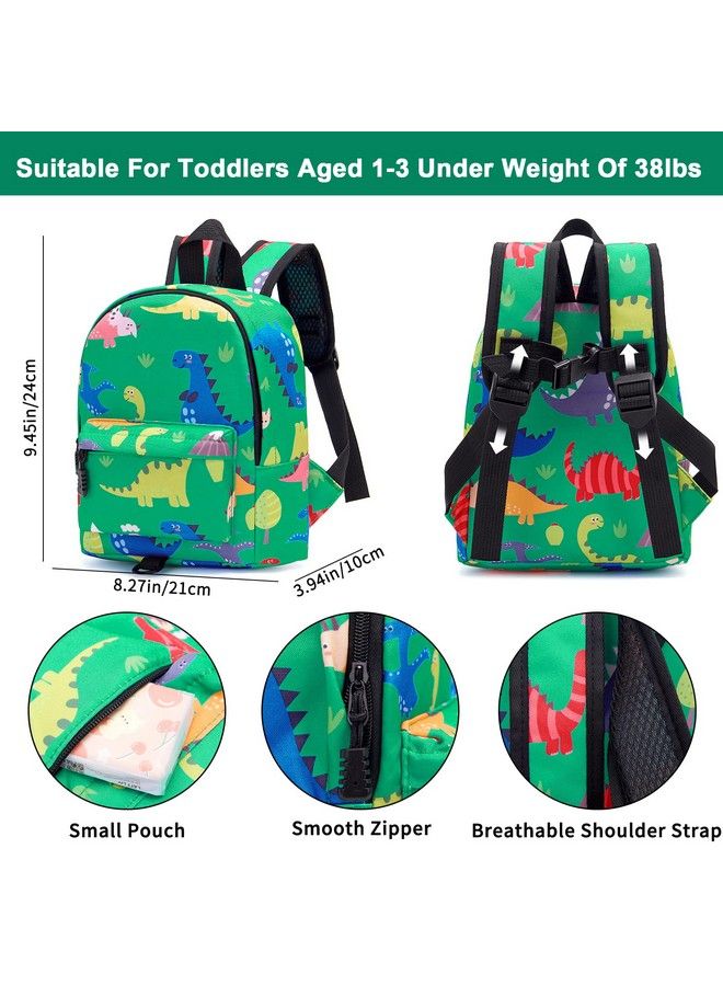 accmor Toddler Harness Backpack Leash Baby Dinosaur Backpacks With Anti Lost Wrist Link Cute Mini Child Backpack Wristband Tether Strap And Protection Leashes For Baby Boys (Green)  - Image 3
