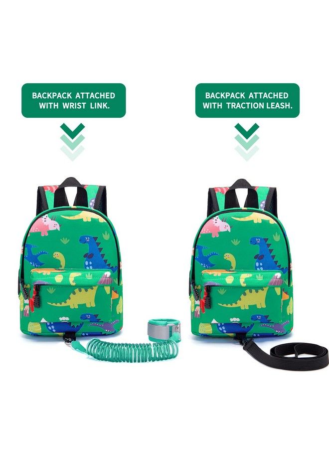 accmor Toddler Harness Backpack Leash Baby Dinosaur Backpacks With Anti Lost Wrist Link Cute Mini Child Backpack Wristband Tether Strap And Protection Leashes For Baby Boys (Green)  - Image 5
